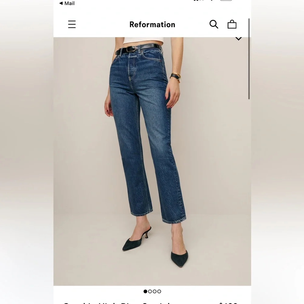 Reformation Cynthia High Rise Straight Crop Jean - Picture 3 of 3